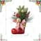 Glitzhome® 14" Christmas Red Boot with Pine Needle & Berry Centerpiece
